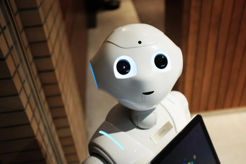 Friendly white humanoid service robot
